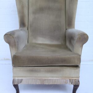 Sillon ingles vintage de ala alta, patas cabriole